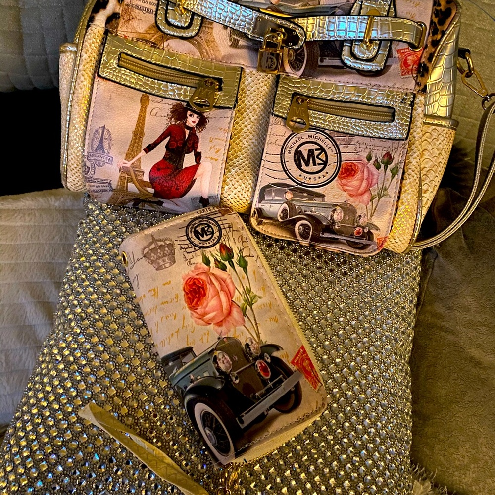Michael Michelle hand bag and wallet